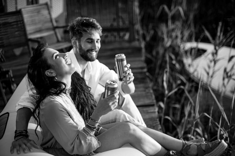 Couple with Cannabis Beverages