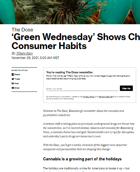 snip Bloomberg Green Wednesday