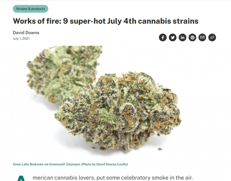 snip leafly 9 hot strains for July 4th