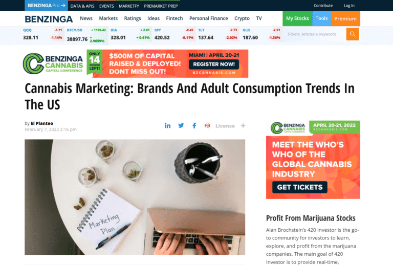 snip Benzinga Cannabis Marketing Brands and Adult 1