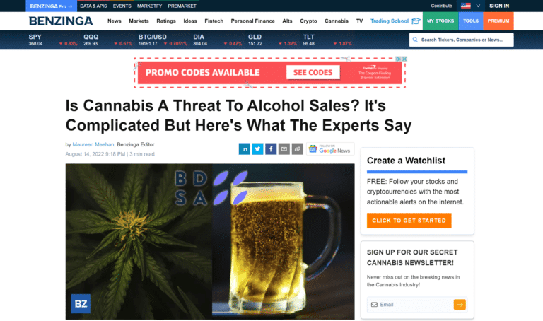 snip benzinga is cannabis
