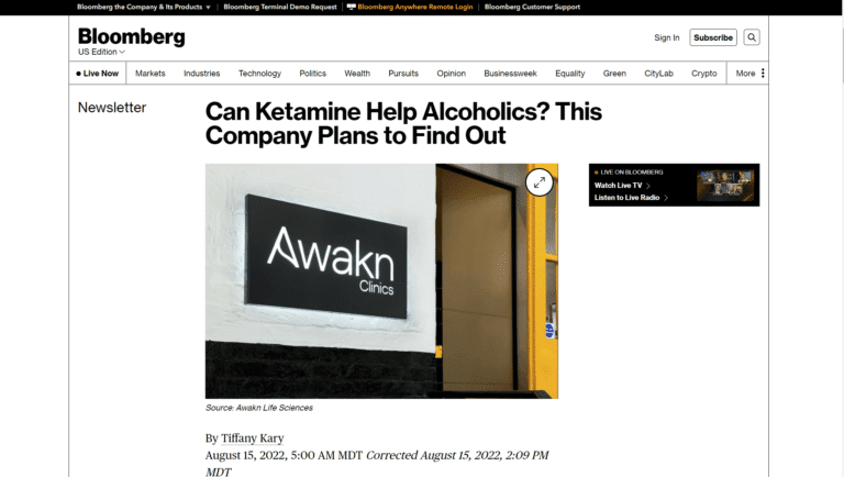 snip bloomberg ketamine