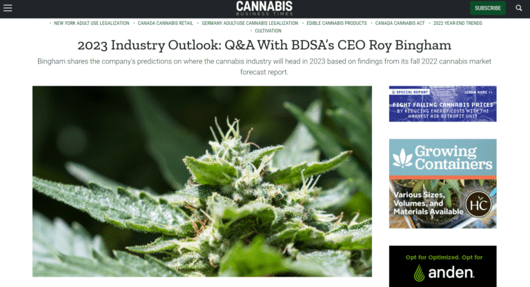 snip cannabis business times 2023 industry outlook