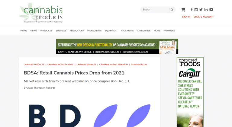 snip cannabis products BDSA-Retail cannabis