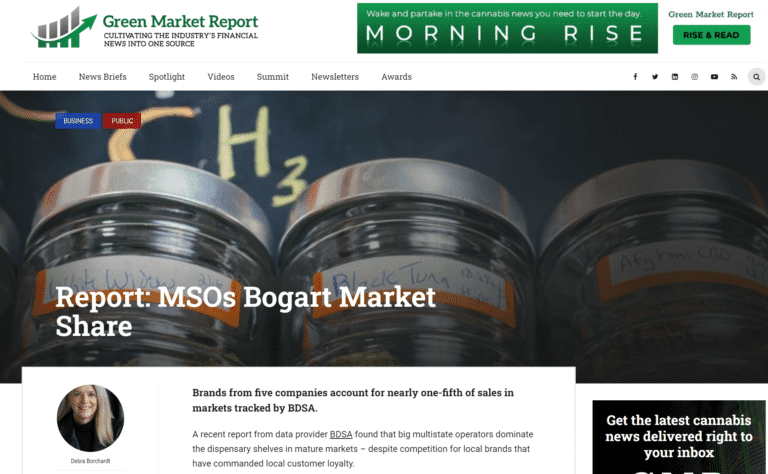 GREEN MARKET REPORT REPORT MSO BOGART