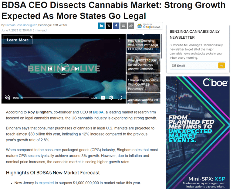 Screenshot of Benzinga 6.6
