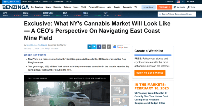 snip benzinga what NYs cannabis market