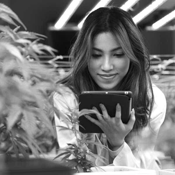 Cannabis Market Data – Woman on Device Cannabis Market Data - Woman on Device
