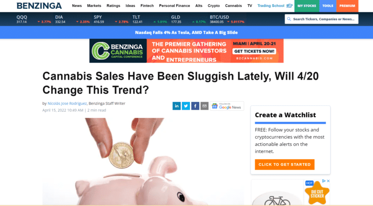 snip benzinga sluggish sales