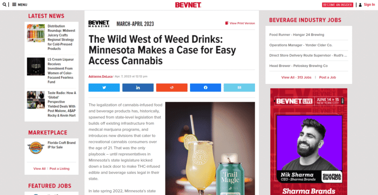 BEVNET MAGAZINE THE WILD WEST OF WEED DRINKS