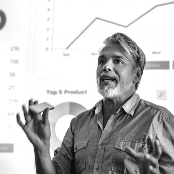 Man talks about cannabis market pricing data.