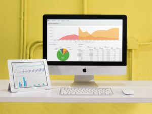 Computer monitor showing data